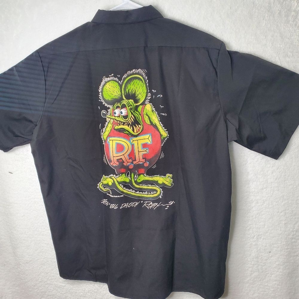 Dickies Rat Fink Mechanic Shirt Mens Black Size 2XL - Picture 13 of 13